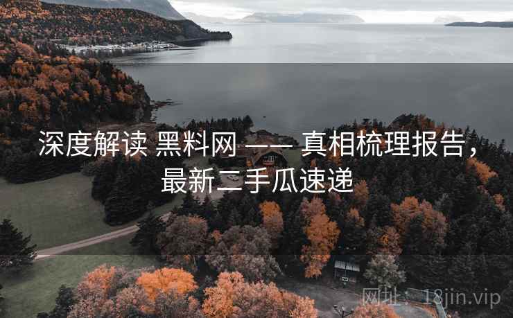 深度解读 黑料网 —— 真相梳理报告，最新二手瓜速递