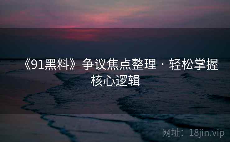 《91黑料》争议焦点整理 · 轻松掌握核心逻辑